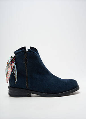 Bottines/boots nubuck talon plat jusqu'à 3cm bleu GOODSTEP femme