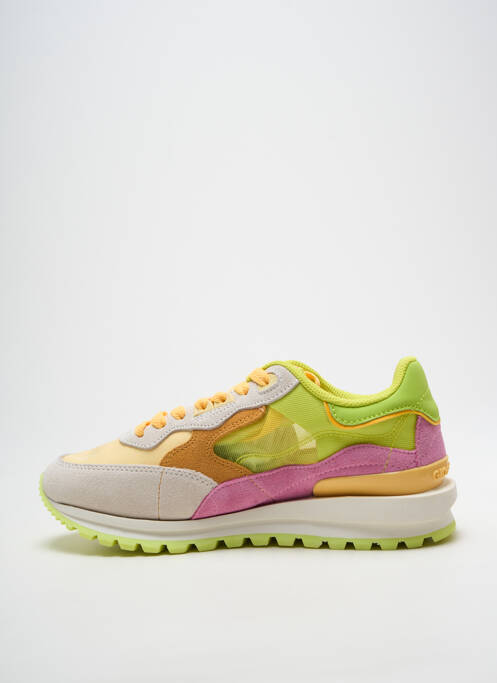 Baskets bout rond talon plat jusqu'à 3cm jaune GIOSEPPO femme