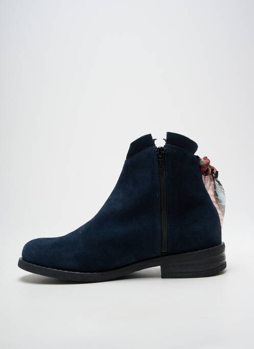 Bottines/boots nubuck talon plat jusqu'à 3cm bleu GOODSTEP femme