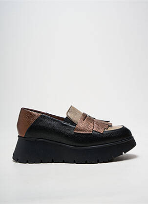 Mocassins tissage satiné talon de 4 à 6cm marron WONDERS femme