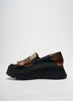 Mocassins tissage satiné talon de 4 à 6cm marron WONDERS femme