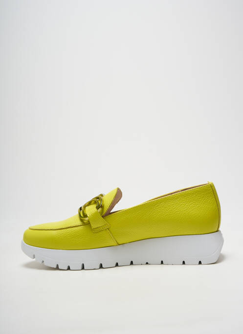 Mocassins matière lisse talon de 4 à 6cm jaune WONDERS femme