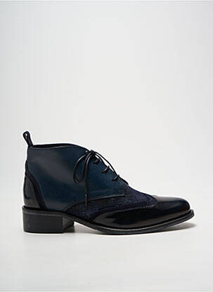 Bottines/boots tissage satiné talon plat jusqu'à 3cm bleu PINTO DI BLU femme