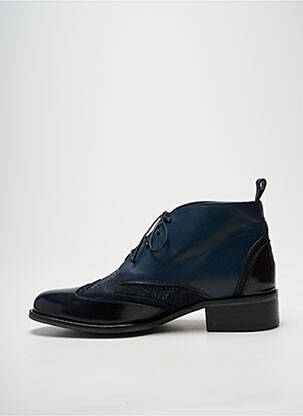 Bottines/boots tissage satiné talon plat jusqu'à 3cm bleu PINTO DI BLU femme