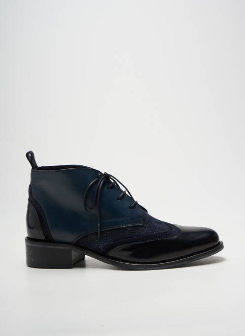 Bottines/boots tissage satiné talon plat jusqu'à 3cm bleu PINTO DI BLU femme