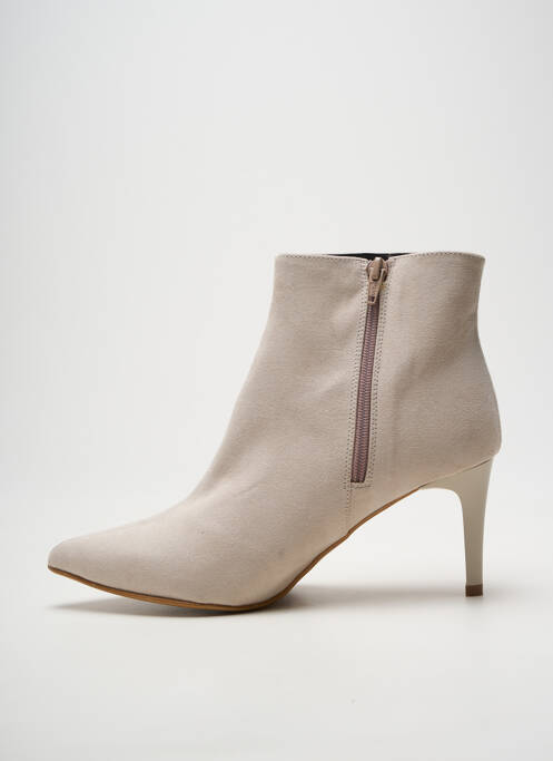Bottines/boots bout pointu talon de 7 à 9cm beige GIULIA femme