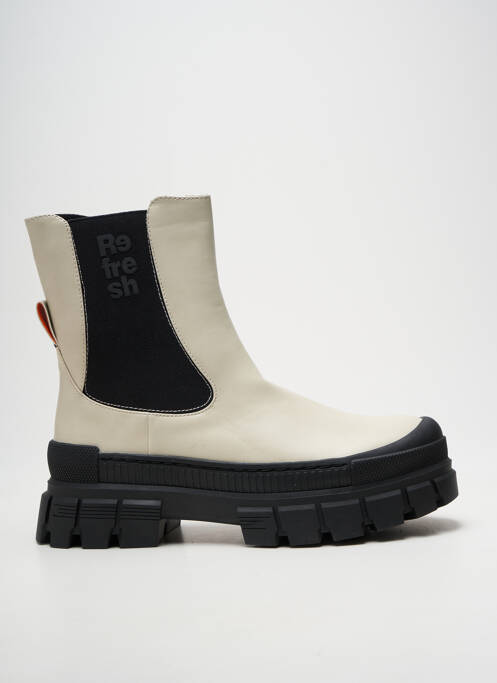 Bottines/boots talon bas talon plat jusqu'à 3cm beige REFRESH femme