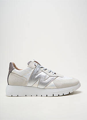 Baskets tissage satiné talon de 4 à 6cm argent WONDERS femme