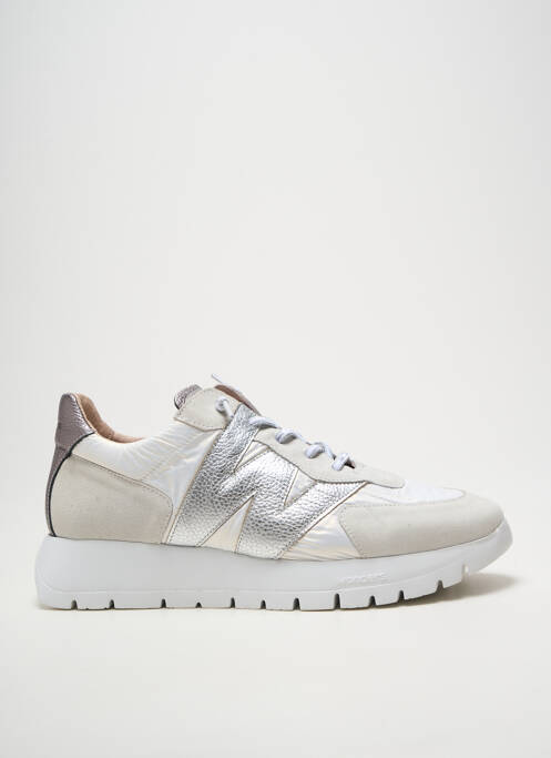 Baskets tissage satiné talon de 4 à 6cm argent WONDERS femme