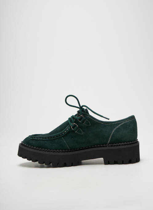 Derbies bout rond talon de 4 à 6cm vert METAMORF'OSE femme
