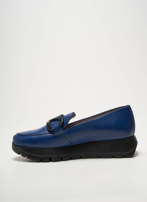 Mocassins matière lisse talon de 4 à 6cm bleu WONDERS femme