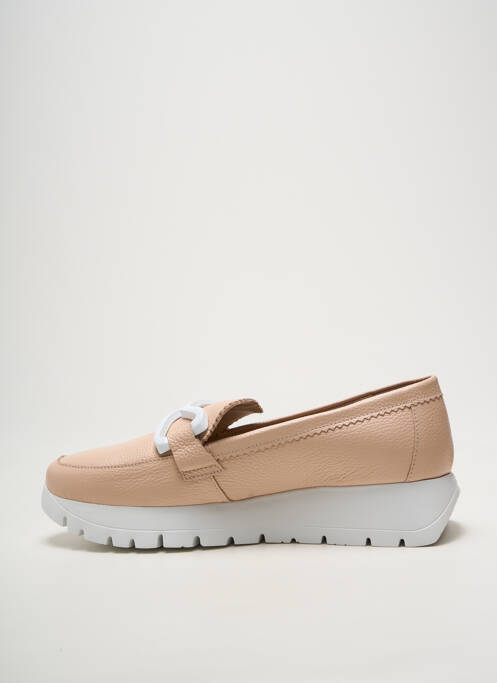 Mocassins matière lisse talon de 4 à 6cm beige WONDERS femme