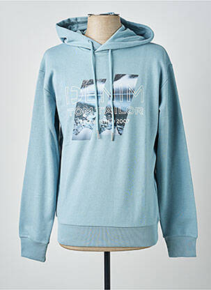 Sweat-shirt à capuche sérigraphie floquée manches longues bleu TOM TAILOR homme
