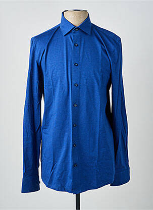 Chemise manches longues coupe cintrée bleu fonce OLYMP homme