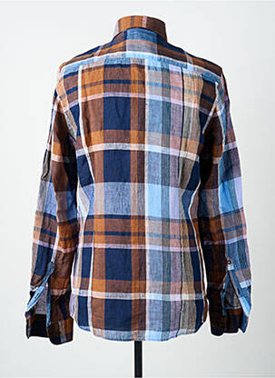 Chemise manches longues imprimé carreaux bleu OLYMP homme