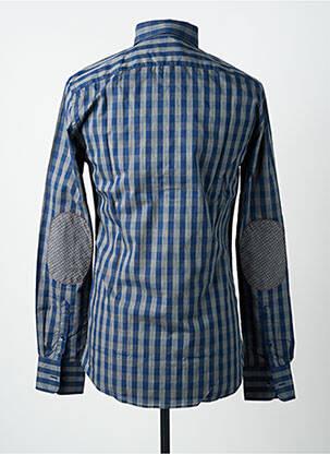 Chemise manches longues imprimé carreaux bleu CARNET DE VOL homme