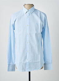 Chemise manches longues coupe cintrée bleu CARNET DE VOL homme