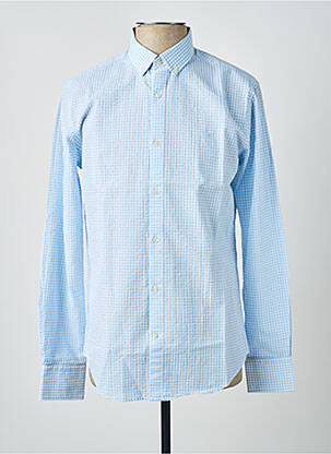 Chemise manches longues coupe cintrée bleu CARNET DE VOL homme