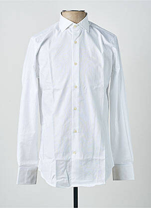 Chemise manches longues coupe droite blanc CARNET DE VOL homme