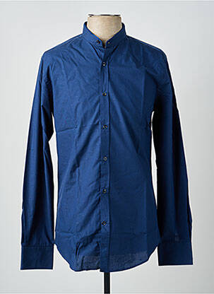 Chemise manches longues manches longues bleu CARNET DE VOL homme