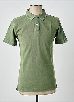 Polo stretch manches courtes vert CARNET DE VOL homme