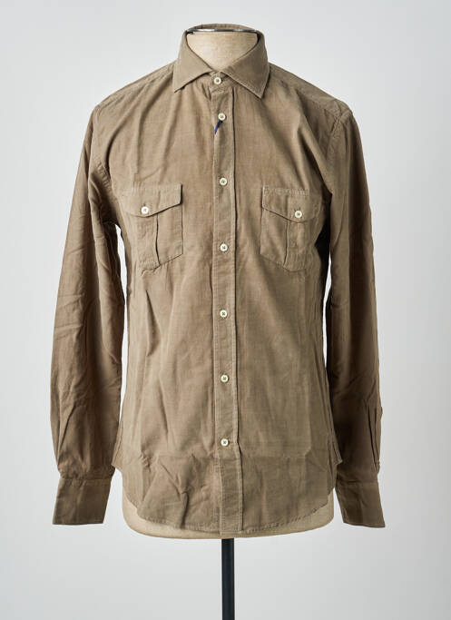 Chemise manches longues coupe cintrée vert CARNET DE VOL homme