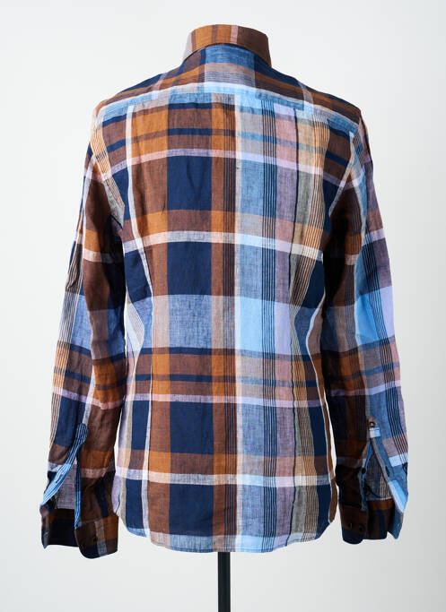 Chemise manches longues imprimé carreaux bleu OLYMP homme
