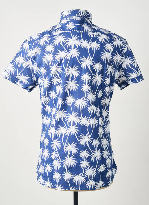 Chemise manches courtes imprimé fantaisie bleu CARNET DE VOL homme