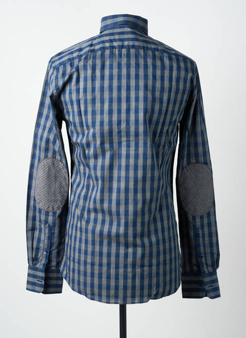 Chemise manches longues imprimé carreaux bleu CARNET DE VOL homme