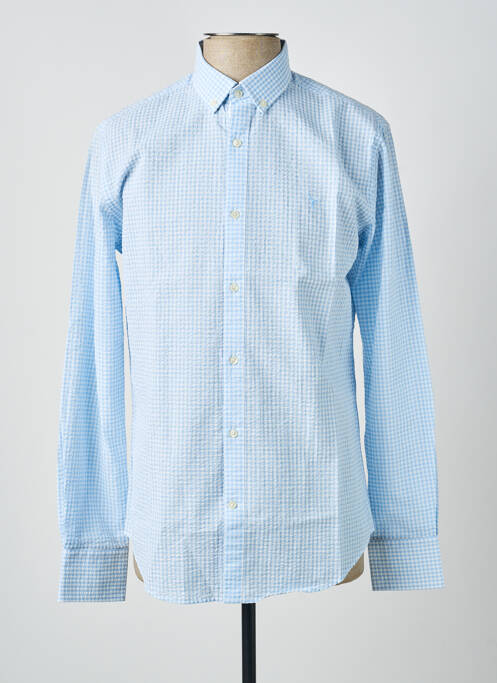 Chemise manches longues coupe cintrée bleu CARNET DE VOL homme