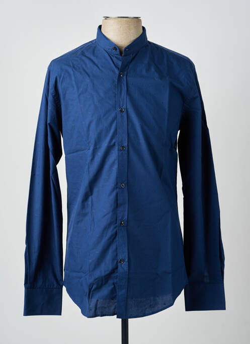 Chemise manches longues bleu CARNET DE VOL homme