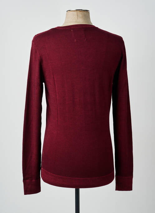 Pull col v manches longues rouge CARNET DE VOL homme
