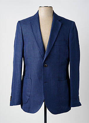 Blazer tissage chiné bleu CARNET DE VOL homme