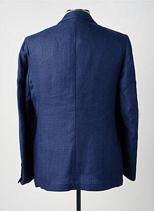 Blazer tissage chiné bleu CARNET DE VOL homme