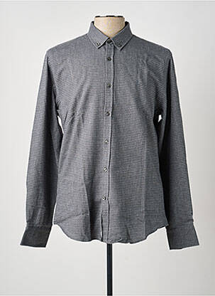 Chemise manches longues coupe cintrée gris CARNET DE VOL homme