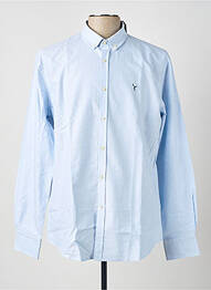 Chemise manches longues coupe cintrée bleu CARNET DE VOL homme