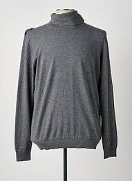 Pull col roulé maille souple et aérée manches longues gris CARNET DE VOL homme