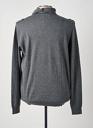 Pull col roulé maille souple et aérée manches longues gris CARNET DE VOL homme