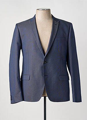 Blazer tissage chiné bleu CARNET DE VOL homme