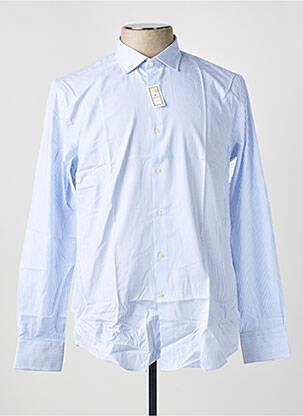 Chemise manches longues tissage popeline bleu CARNET DE VOL homme