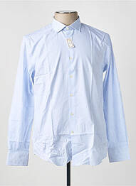 Chemise manches longues tissage popeline bleu CARNET DE VOL homme