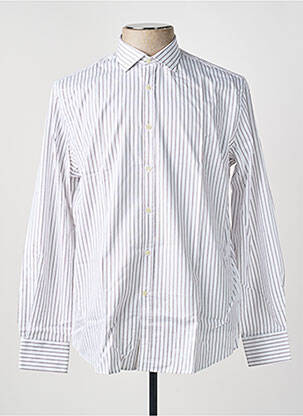 Chemise manches longues coupe droite blanc CARNET DE VOL homme