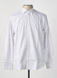 Chemise manches longues coupe droite blanc CARNET DE VOL homme