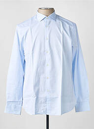 Chemise manches longues coupe droite bleu CARNET DE VOL homme