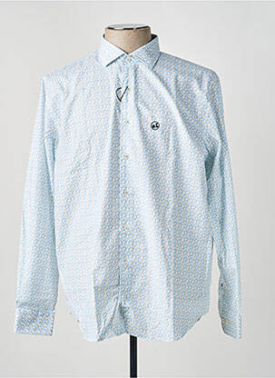Chemise manches longues coupe droite bleu MY SCOOTER homme