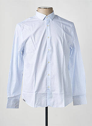Chemise manches longues imprimé fantaisie bleu CARNET DE VOL homme