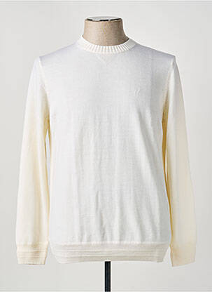 Pull maille souple et aérée manches longues beige CARNET DE VOL homme