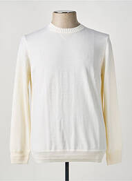 Pull maille souple et aérée manches longues beige CARNET DE VOL homme
