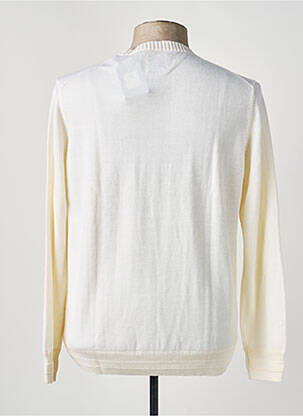 Pull maille souple et aérée manches longues beige CARNET DE VOL homme