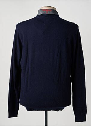 Pull maille souple et aérée manches longues bleu CARNET DE VOL homme